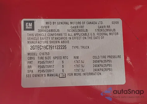 2009 GMC Sierra 1500 Sl from USA, damaged, VIN 2GTEC19C791122226
